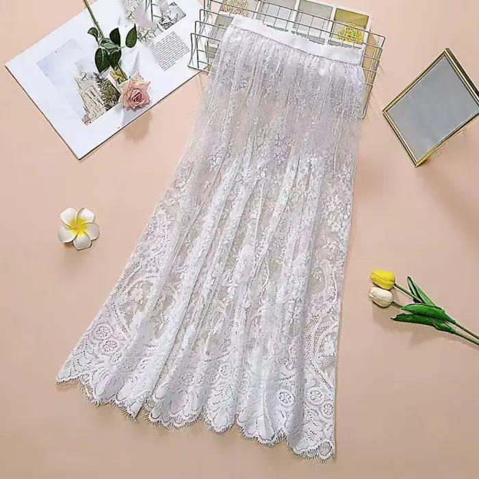 Jupons en dentelle florale 75 cm, jupons de sécurité anti-transparence, jupons en maille pour Cheong