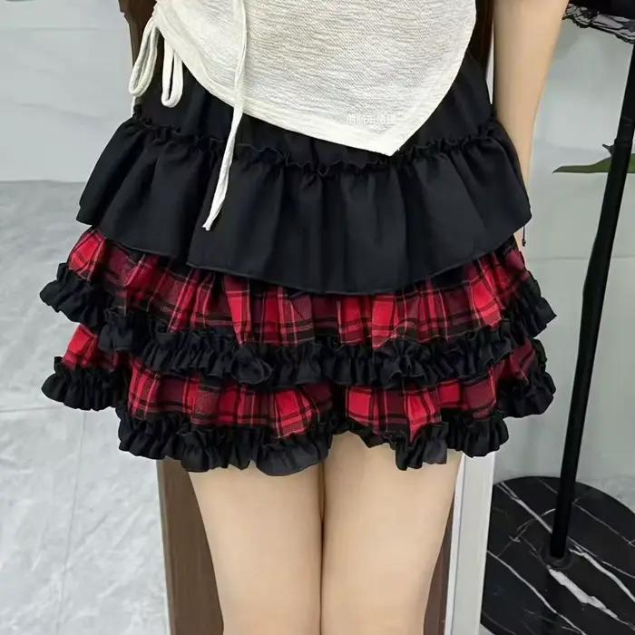 Demi-jupe citrouille taille haute Style Punk, jupe courte pour femmes, tissu Polyester, mode de rue,