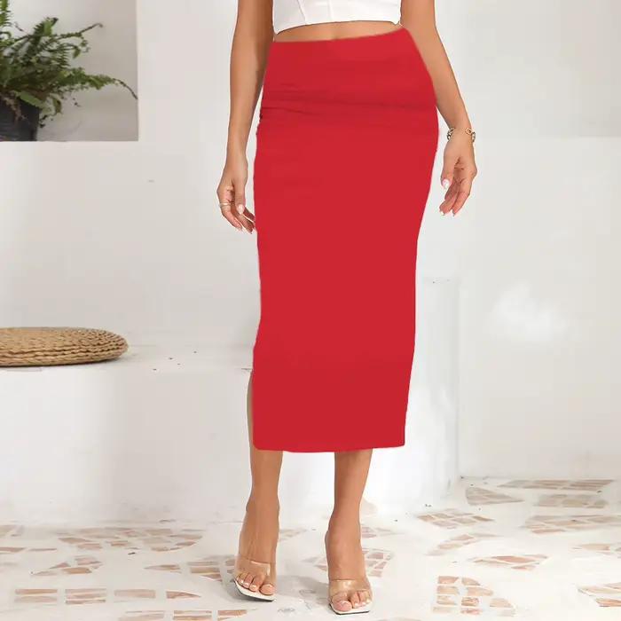Jupe longue fendue taille haute pour femmes, imprimé Floral, élégante, coupe cintrée aux hanches, te