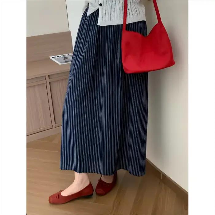 Aoaiiys – jupes rayées pour femmes, couleur contrastée, décontractées, taille haute, style Vintage, 
