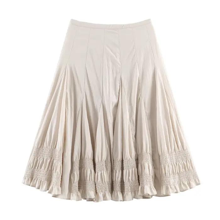 Jupe mi-longue polyvalente pour femme HH, taille haute, décontractée, style streetwear, avec fermetu