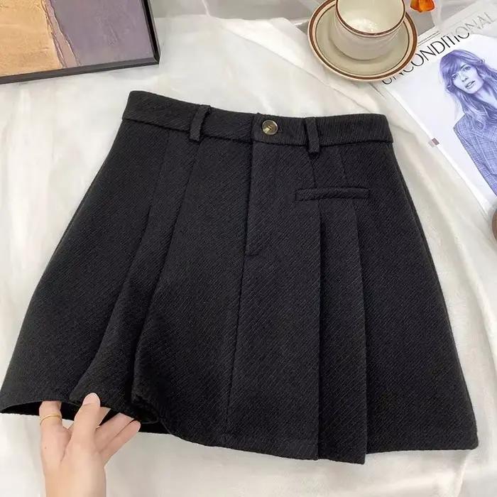 Jupes plissées Vintage pour femmes, Y2K, taille haute, Preppy, jupes de danse en laine, coréennes, s