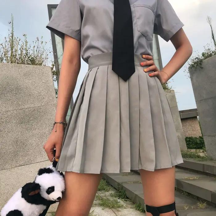 Jupes plissées taille haute pour femmes, Y2k, pour écolières, couleur unie, décontractée, Streetwear
