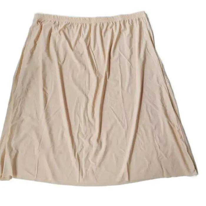Jupon en coton uni pour femmes, jupon en soie glacée, jupon de sécurité, jupon long pour femmes