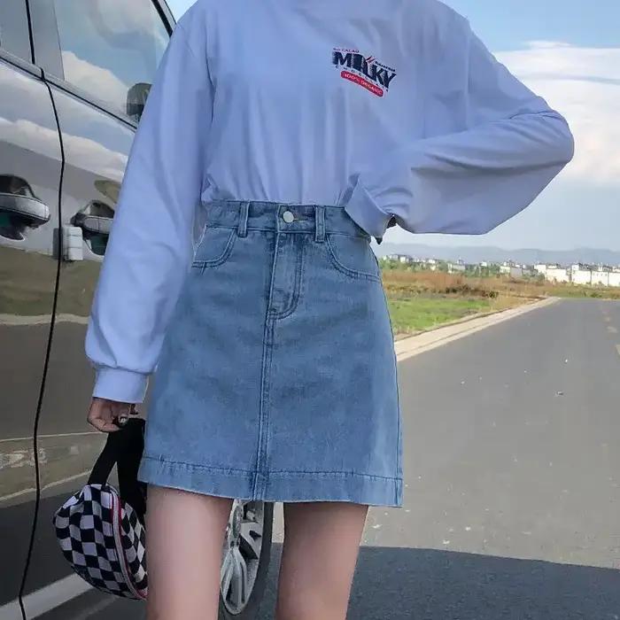 Jupes en jean pour femmes, courtes et serrées, taille haute, en jean, Gyaru, luxe, élégant, Y2k, Vin
