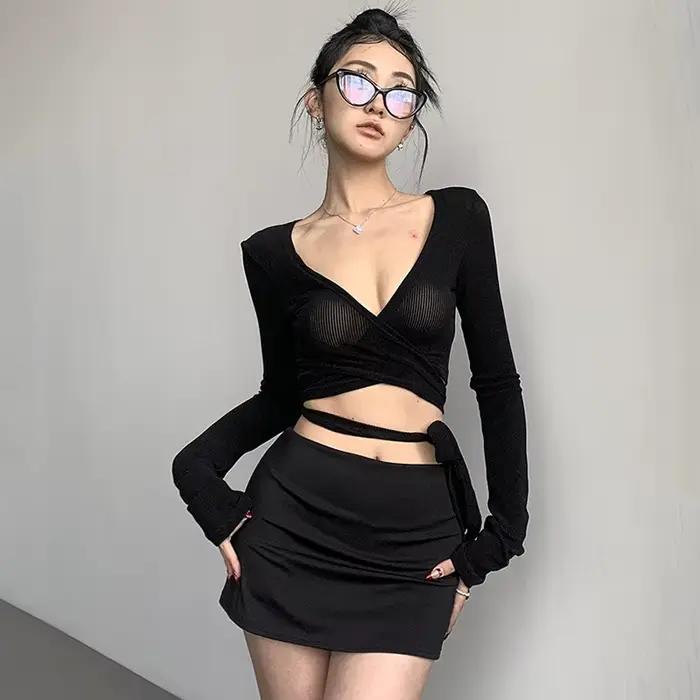 Femmes faux deux pièces jupe courte Sexy hanche levage Yoga jupe courte haute élastique Fitness mode