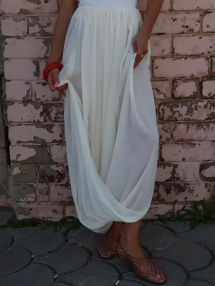 Jupe mi-longue plissée style tulipe effet perspectif pour l'été, idéale pour le streetwear, avec our