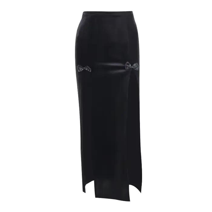 Jupe longue de fête chic pour femme, style punk, nouvelle collection, taille haute, coupe ajustée, a
