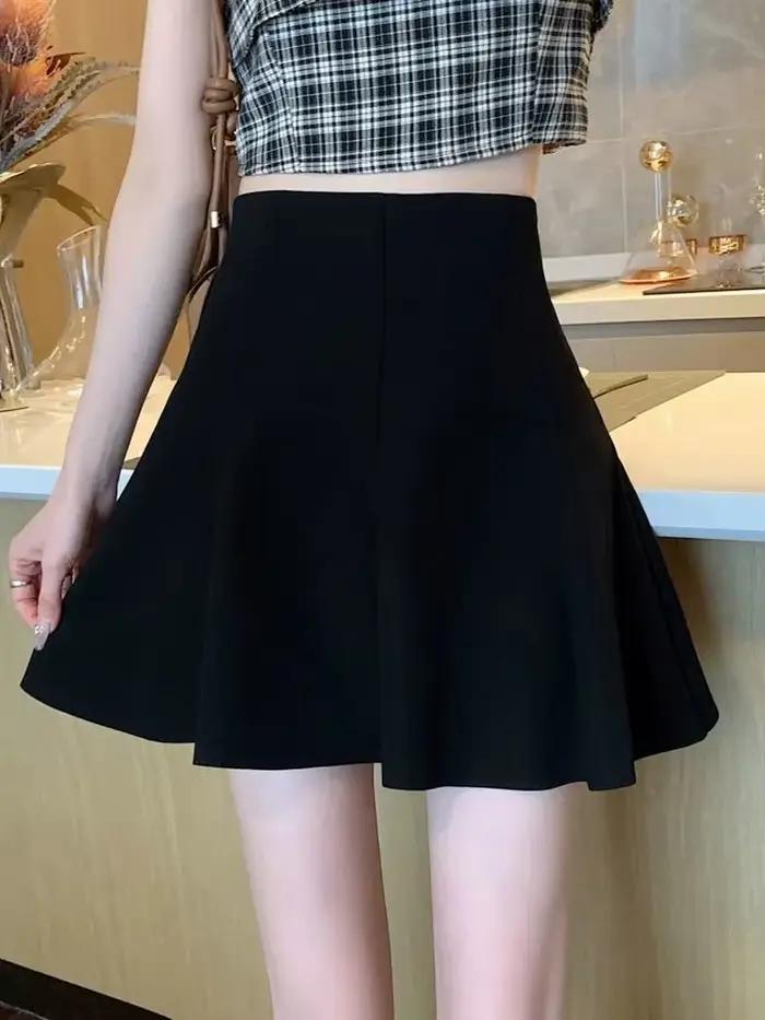 Décontracté doux une ligne jupes femmes taille haute mode coréenne Sexy Mini jupe femme Chic Preppy 