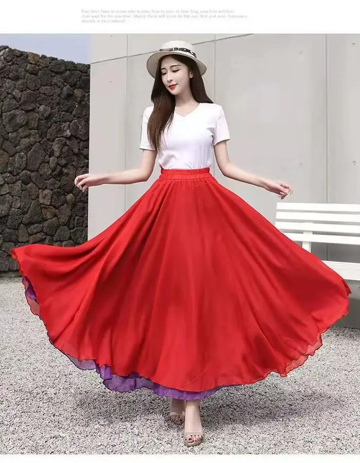 Jupe de flamenco pour femmes, robe longue de danse du ventre espagnole, grande balançoire, jupe gita