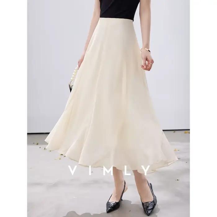 Jupe mi-longue décontractée VIMLY pour femme, élégante, coupe sirène, nouvelle collection printemps 