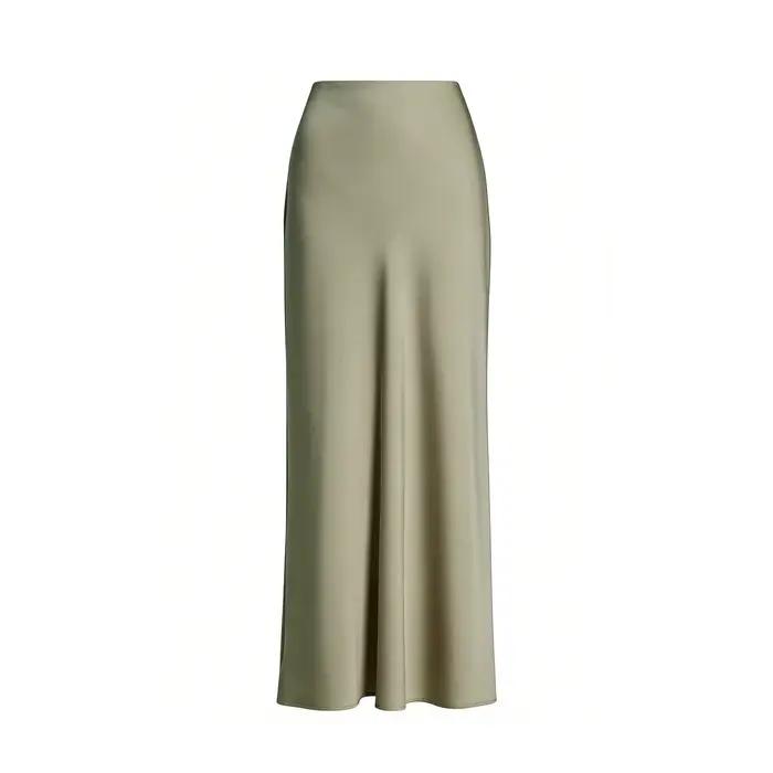 Jupe en satin pour femme AP 2026, printemps et été, couleur unie, haute qualité