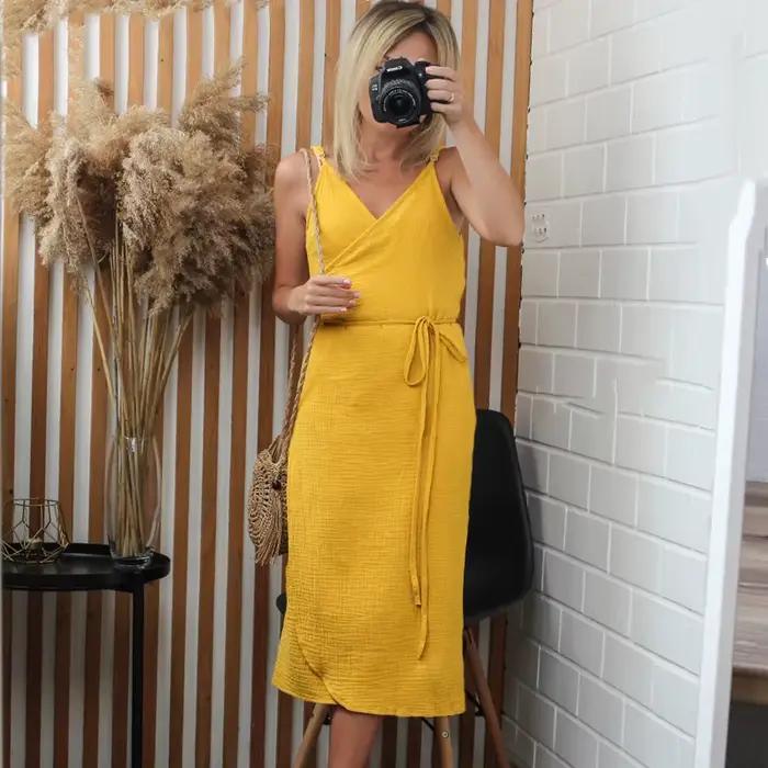 Robes élégantes en gaze 100% coton pour femmes, sexy, à bretelles réglables, sans manches, avec fent