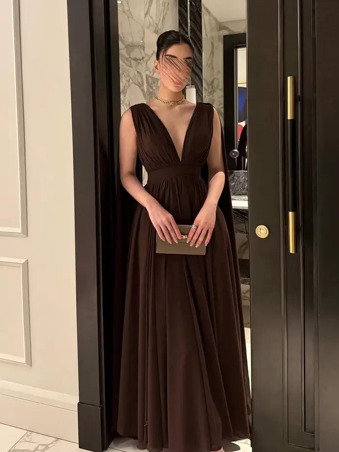 Robe élégante en mousseline de soie, dos nu, nouveau Style, mode femme, col en V profond, longue, sa
