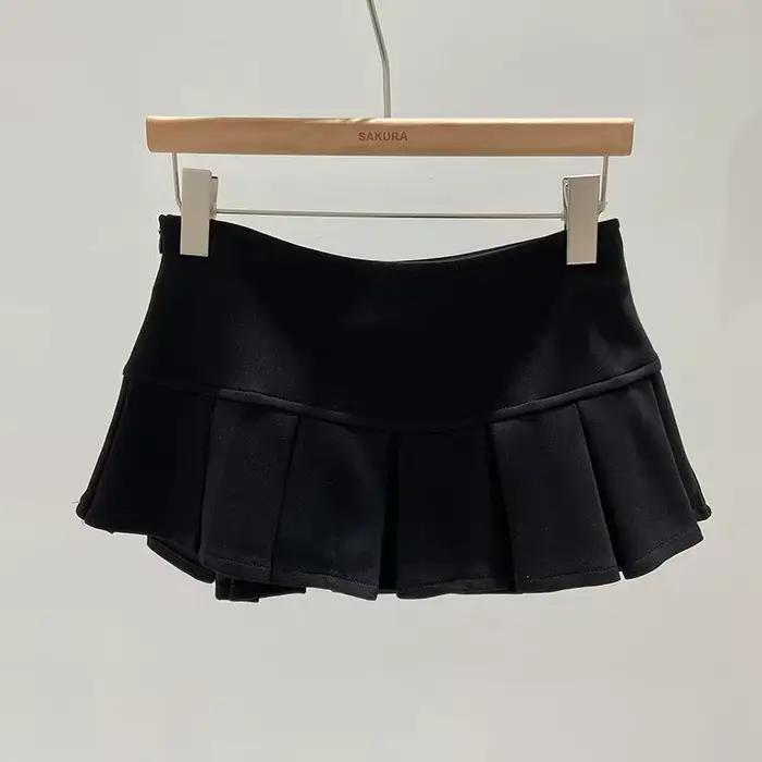 Mini jupe Sexy pour femmes, nouvelle mode d'été noire, fermeture éclair, vêtements de fête décontrac