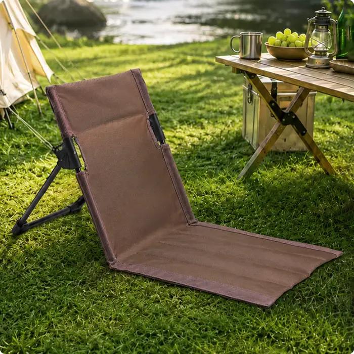 Tapis de plage pliable avec dossier, chaise longue pliable confortable, chaise longue pliable, mobil