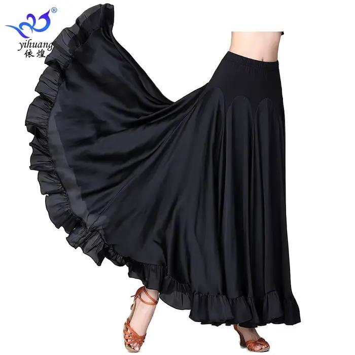 Jupes de danse de salon pour femmes, danse moderne, jupe de valse, demi-longueur, grande balançoire,