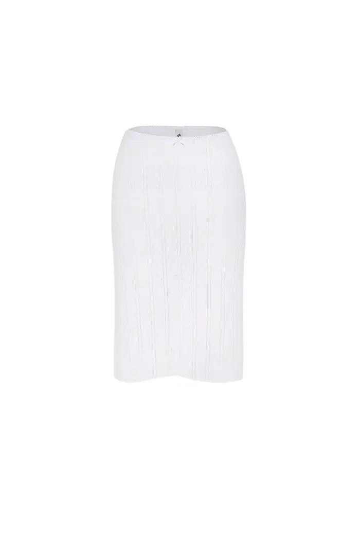COUCOU Jupe mi-longue noire et blanche, jupe élégante en forme de A, mode féminine, grande taille di