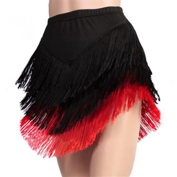 Jupe de danse latine pour femmes adultes, nouvelle mode, frangée, irrégulière, en forme de V, garnit