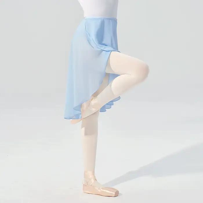 Jupe de ballet en mousseline noire pour femme, jupe de danse transparente, jupe irrégulière pour ado