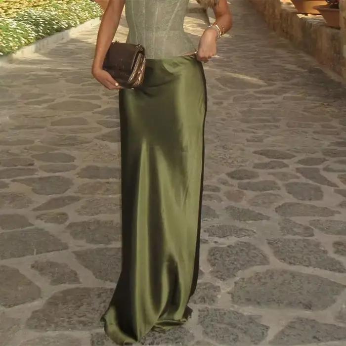 Ensemble jupe débardeur élégante pour femmes, col licou, sans manches, haut Slim, sirène, Maxi, jupe