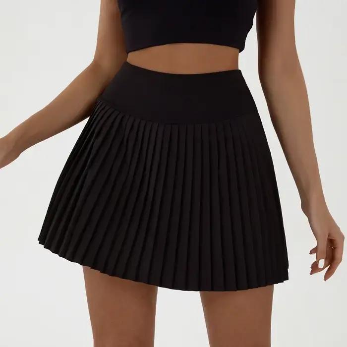 Jupe-short plissée taille haute pour femme, anti-frottement, anti-exposition, double couche, antidér