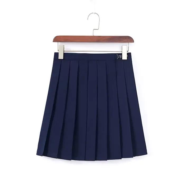 Jupe japonaise plissée pour étudiantes JK, uniforme de lycéenne, style basique blanc imbibé, style c