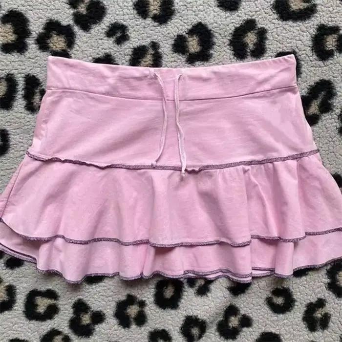 Jupe femme mode Streetwear rose motif à pois sport Style décontracté vintage Y2K Emo filles douce Ha