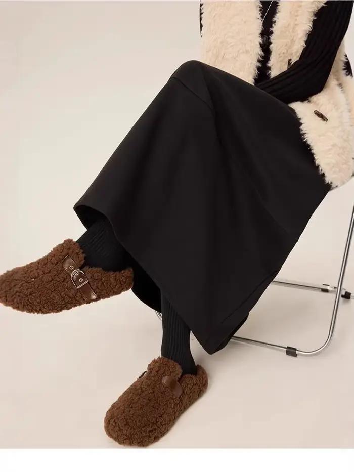 Jupe en laine pour femmes, nouvelle jupe en forme de A, jupe fine bourgeon, automne et hiver 2025