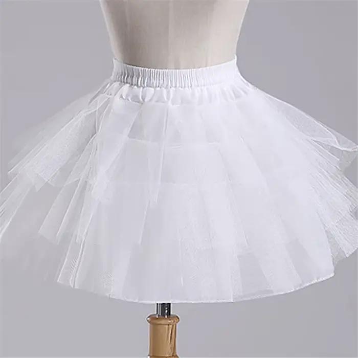 Jupon Crinoline pour filles avec cerceau sous jupe courte sous-jupe blanche a-ligne robe de bal jupo