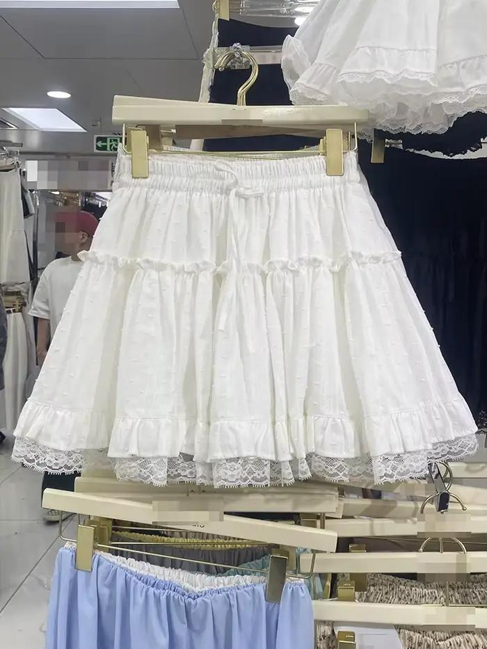 Jupe blanche de style Ballet pour femmes, nouvelle jupe bouffante stylecake, jupe courte à ourlet fe