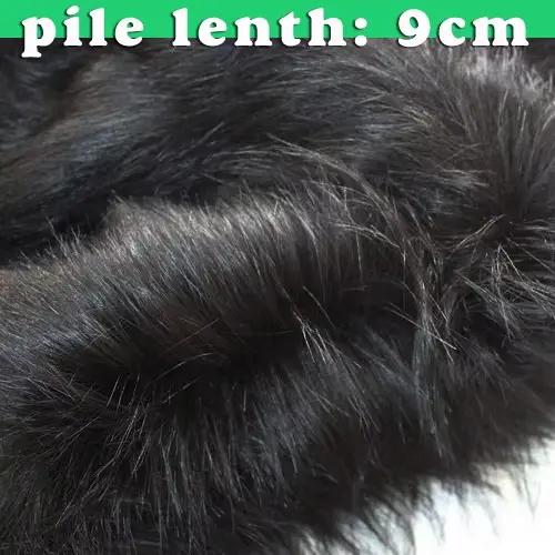 Tissu en Fausse Fourrure Noire de 9cm, de Qualité Supérieure, Long Pys, Costumes de Cosplay, Cheveux