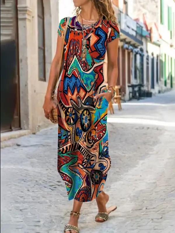 Robe longue style Boho pour femmes, à la mode et élégante, nouvelle collection été, robes de soirée 