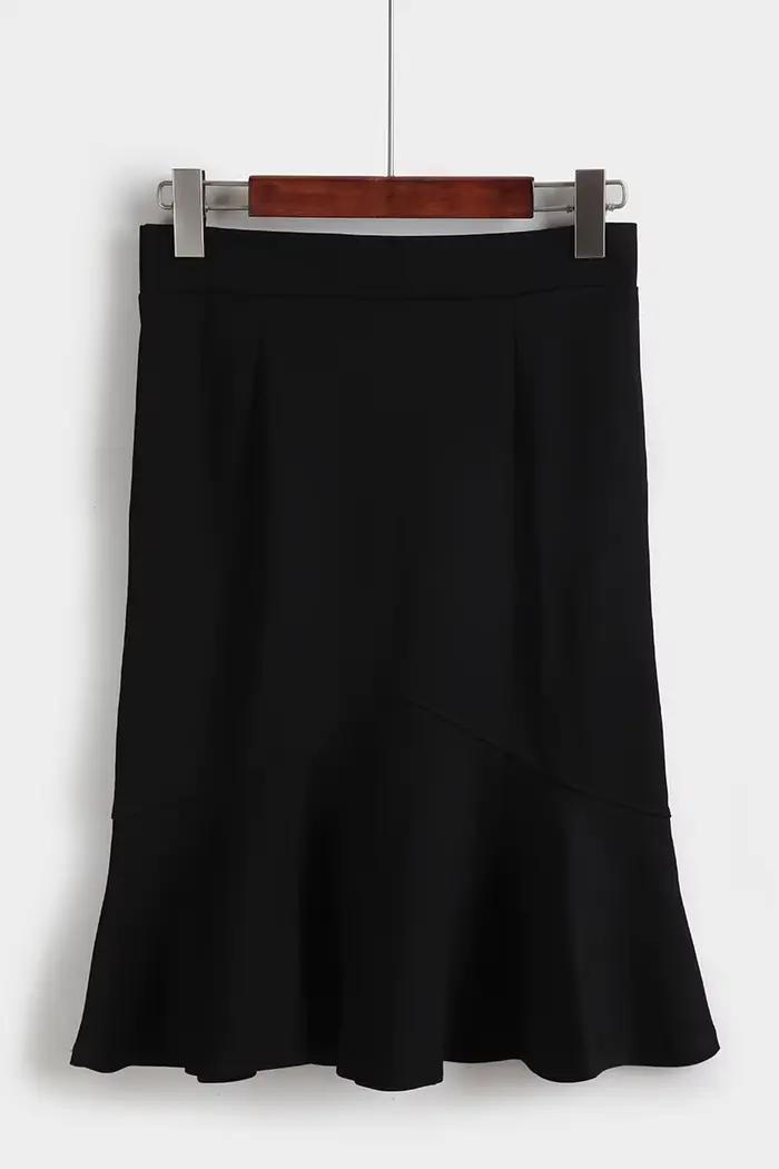 Jupes de bureau style sirène à volants pour femmes, jupe crayon