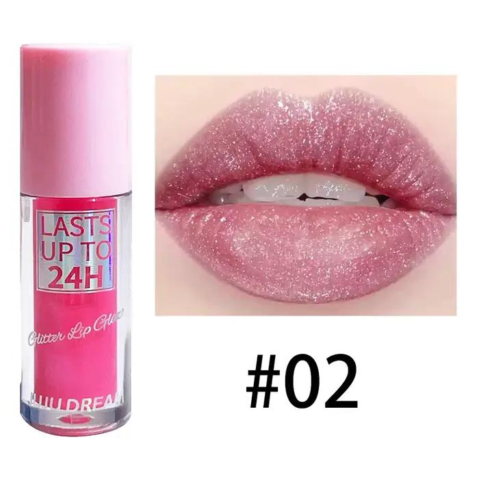 Vernis à lèvres à paillettes à lumière fluide, brillant à lèvres longue durée, liquide imperméable, 