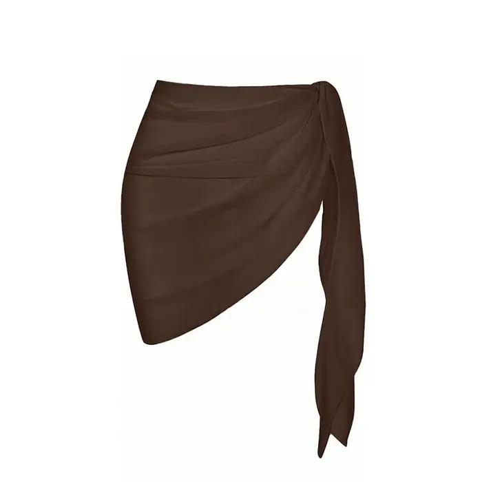 Jupe de plage en mousseline légère pour femme, style bikini, pour les vacances d'été, avec design à 