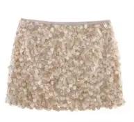 Mini jupes de fête Sexy Y2k, kaki, paillettes, ligne a, rétro, décontractée, pour femmes, 2025