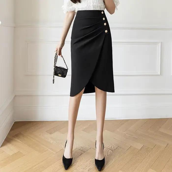Jupe couvrant les hanches pour femmes, nouvelle jupe de costume, fente de tempérament, printemps été