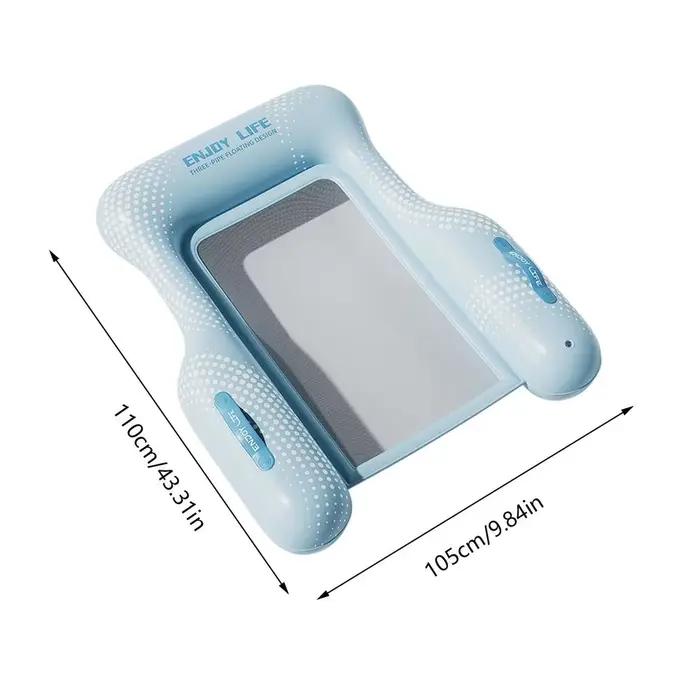 Fauteuil flottant gonflable anti-basculement avec siège en maille, chaise d'eau pliable pour adultes