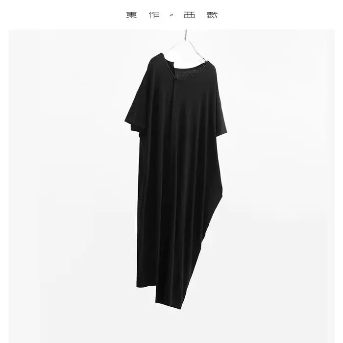 Jupe longue décontractée pour femmes, jupe asymétrique mi-longue, robe t-shirt en coton et lin, coup