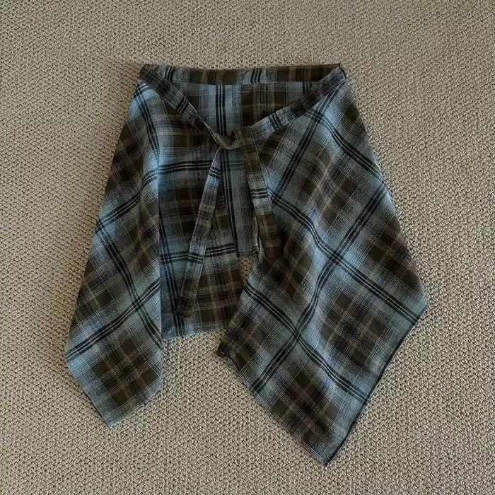 Jupe courte amovible à carreaux pour femmes et filles, style rétro américain, polyvalente, pour supe