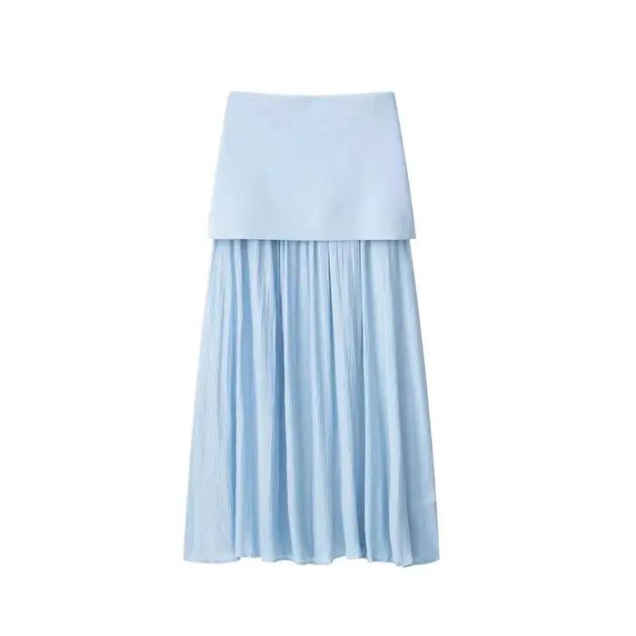 Jupe longue élégante rétro pour femme, taille haute, fermeture éclair latérale, coupe ajustée, mode 