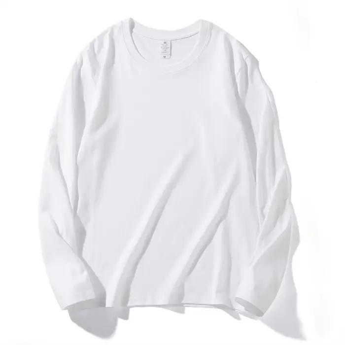 T-Shirt à manches longues pour hommes, décontracté, col rond, chemise de Base, Style coréen S, coupe