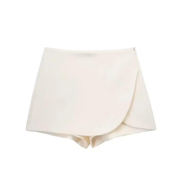 Noir Mini jupe Shorts femme mode jupe asymétrique pour femmes taille haute jupes courtes femme été S