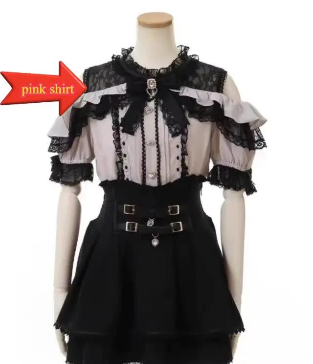 Jupe-short taille haute Sweet Lolita Jirai Kei - Jupe courte à double boucle pour femmes, mode japon