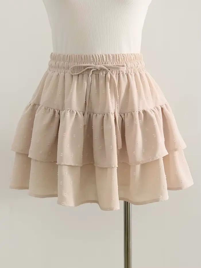 Streamgirl femmes Mini jupes avec Short sous les vêtements d'été cravate une ligne courte blanche pl