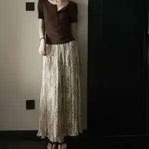 Jupe longue plissée vintage à imprimé léopard pour femme, élégante jupe longue florale pour l'été