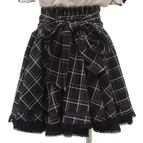 Jupe Style Lolita pour femmes, mode japonaise, Jupe 2025, Faldas Mujer De Moda, nœud à bandes, Patch