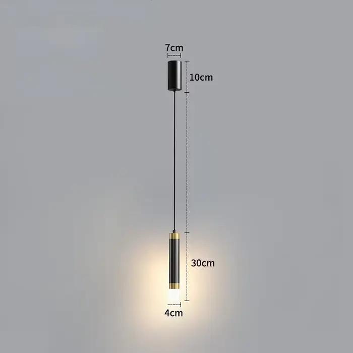 Moderne Led longue suspension pour chambre chevet salon lampes suspendues éclairage de lecture Doubl