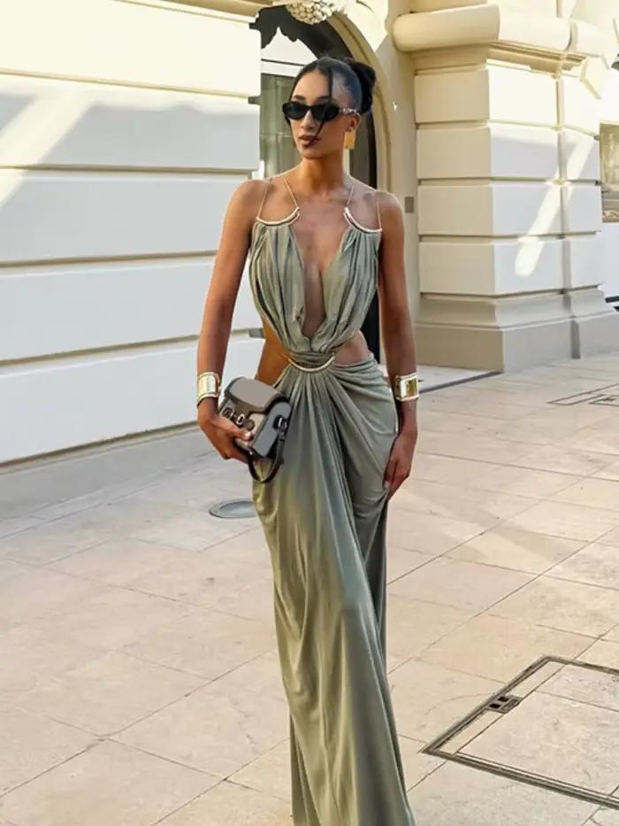 Robes longues élégantes et tendance, style rétro, sexy et fluides pour femmes, idéales pour l'été, l